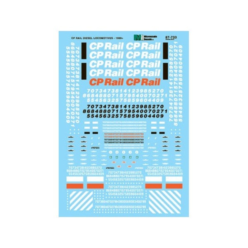 Canadian Pacific – CP – Diesel Locomotives, 1969-1995 HO Scale Decals