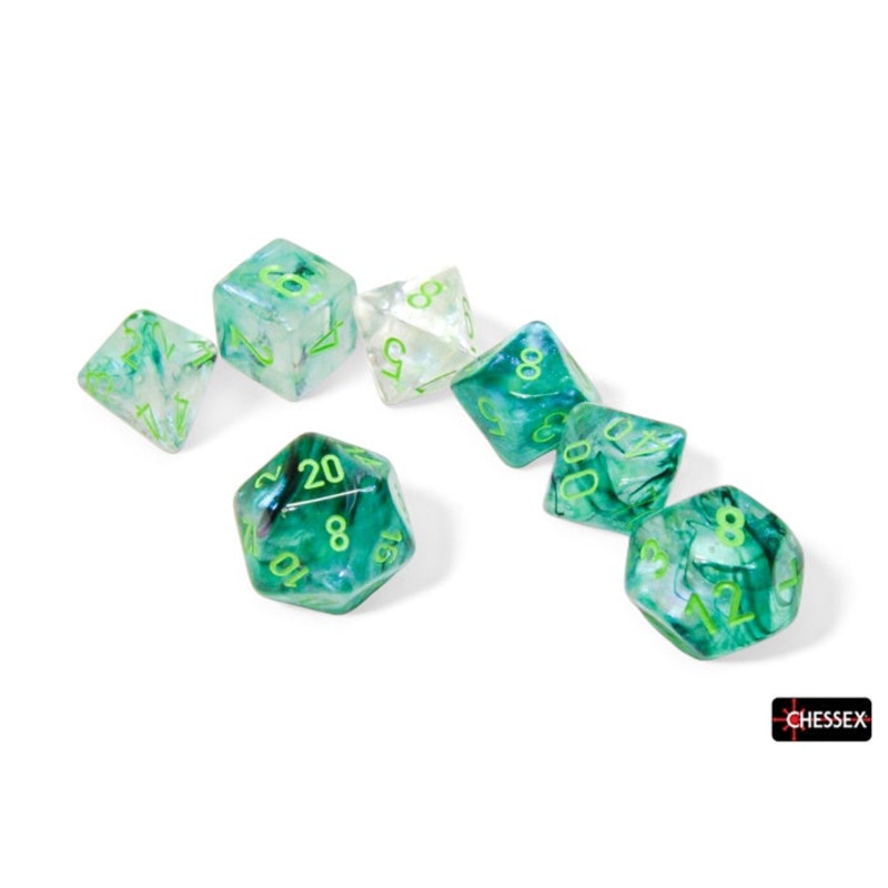 Chessex Borealis 7-Die Set Kelp/Light Green Luminary CHX27595