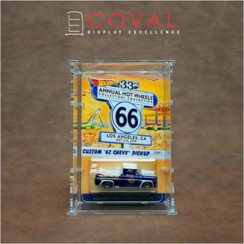 COVAL SRC-101D Acrylic Display Case for 1 x 1 Carded RLC and Mainline Hot Wheels *Stackable *Wallmountable