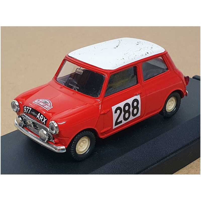 Vitesse 1/43 Scale 58SM77 – Morris Mini #288 Monte Carlo 1963 – Red/White Roof