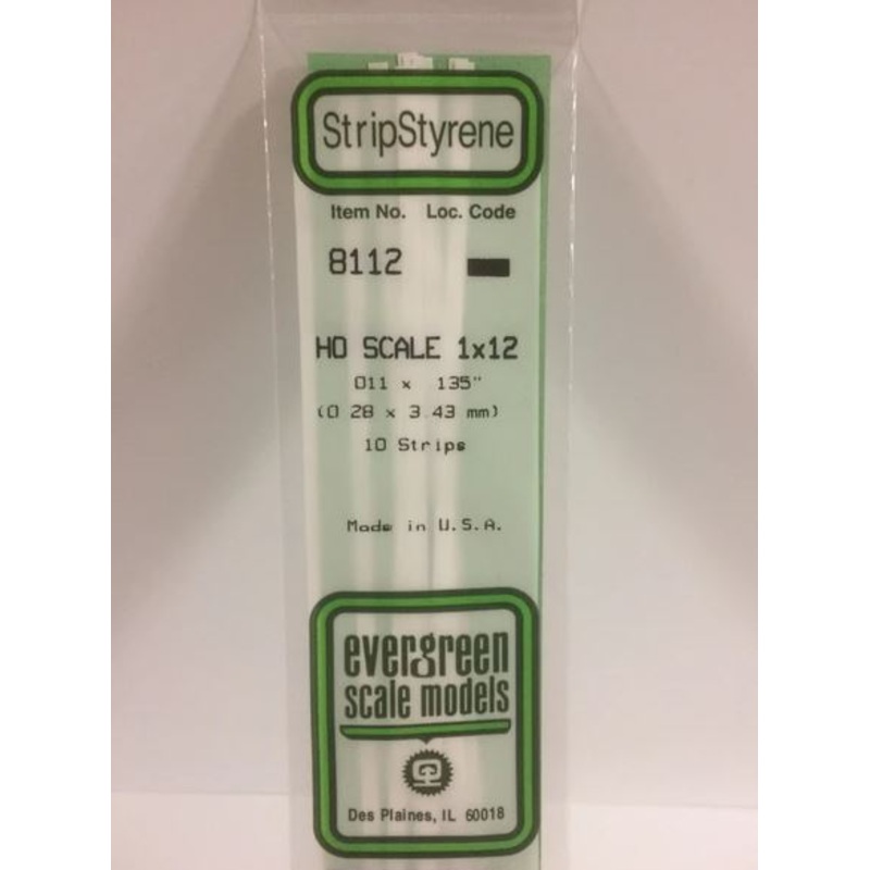 Evergreen 8112 .011 x .0138 Ho Scale Strip