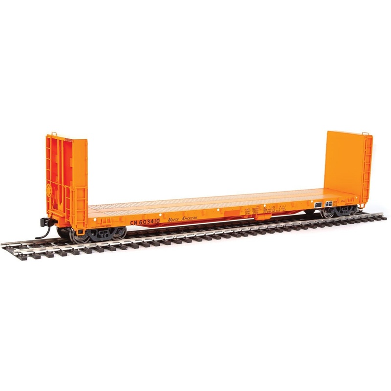50′ CC&F Bulkhead Flatcar – Ready to Run — Canadian National #603415 (orange patch)