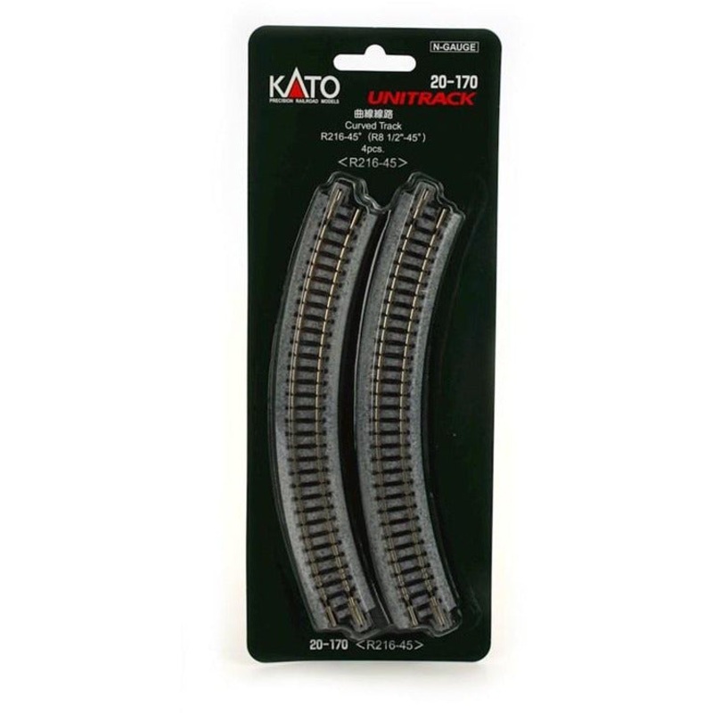 UniTrack N Curved Track R8 1/2 – 45 degree 4 Pieces