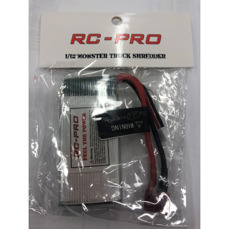 7.4v 1700mAh Battery for Shredder 1/12th Monster Truck