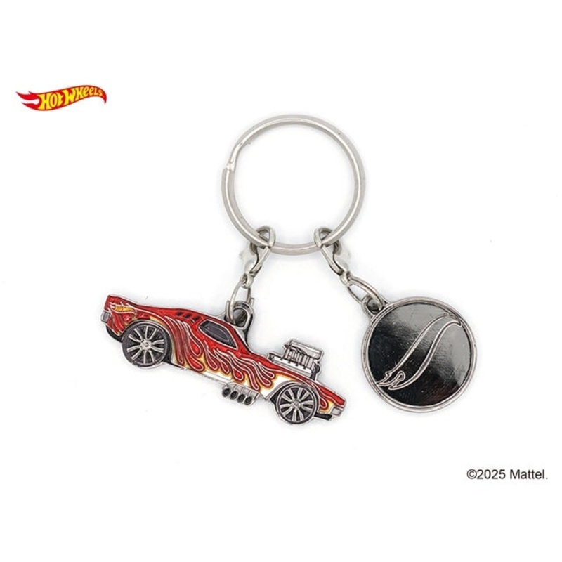 HWU87903 Hot Wheels Keychain RODGER DODGER Red Size: W4.5cm, Material: Zinc alloy, iron