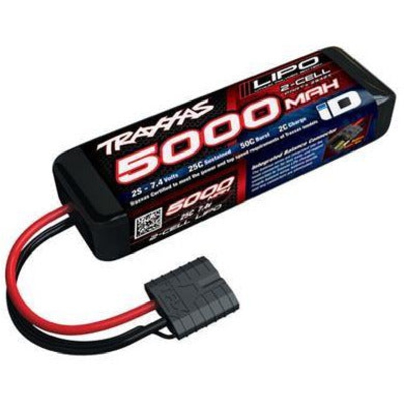 Traxxas LiPo Battery 5000mAh 2S 7.4V 25C ID Connector Soft Case 2 Cell – TRA2842X