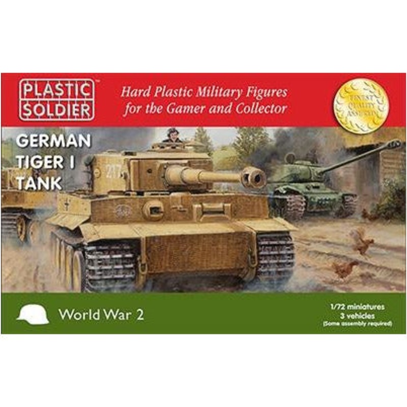 German Tiger Tank WWII – 3 Vehicles with Figures #20032 15mm Scenery Kit by Plastic Soldier