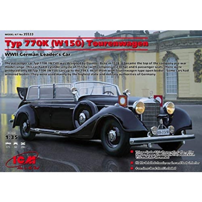 Typ 770K (W150) Tourenwagen, WWII German Leaders Car 1/35 #35533 by ICM
