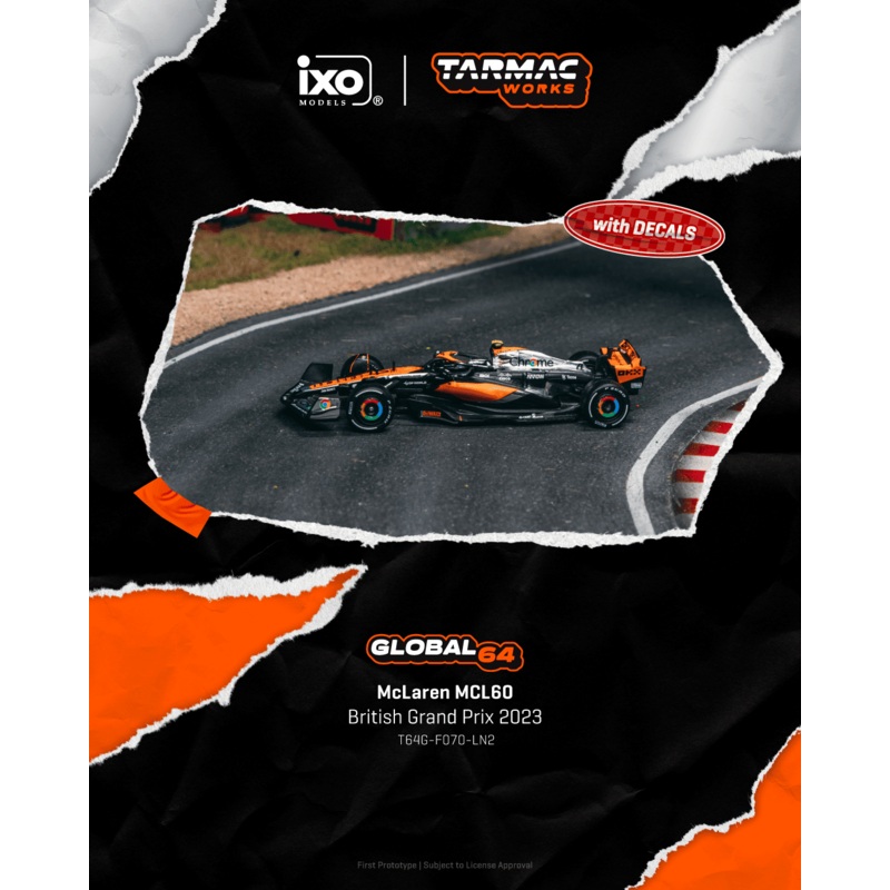 (PRE-ORDER) Tarmac Works 1:64 McLaren MCL60, British Grand Prix 2023, Lando Norris