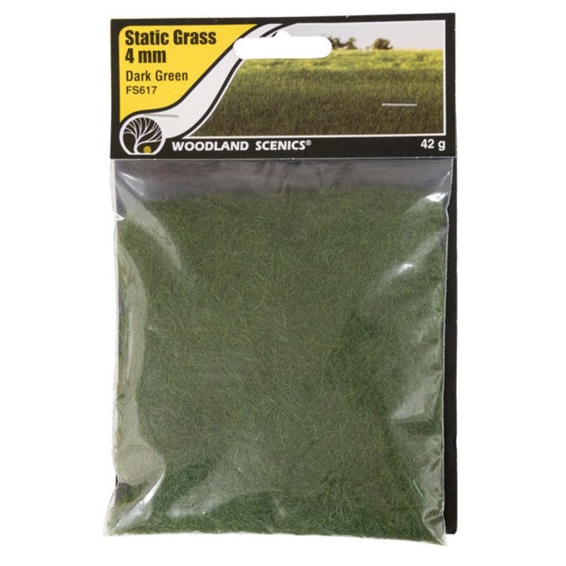 Woodland Scenics FS617 4mm Static Grass – Dark Green