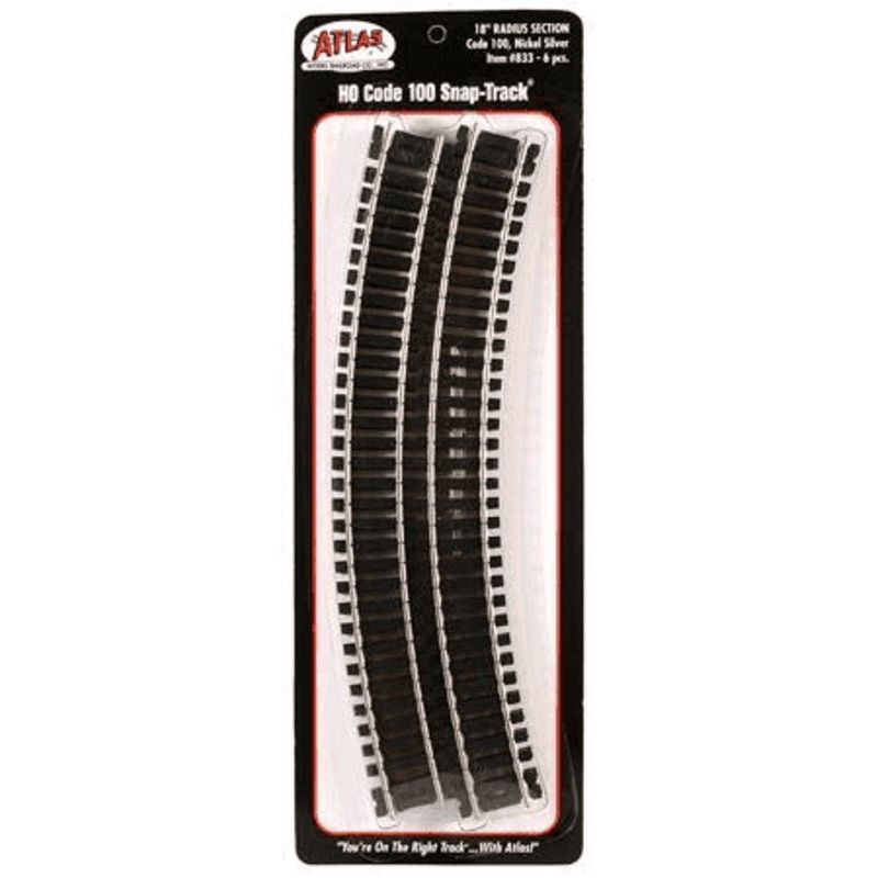 18 Radius Curve Track (HO) Code 100 Snap Track