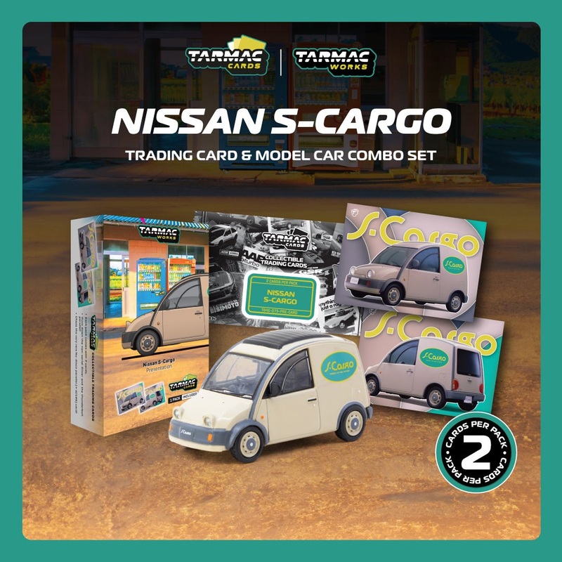 (PRE-ORDER) Tarmac Works 1:64 Nissan S Cargo Presentation + Trading Cards