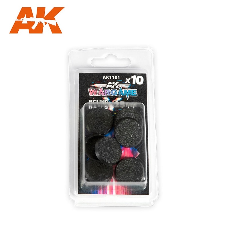 AK Interactive Plastic Wargame Bases Round Base – 25mm (10 Units) AK-1101