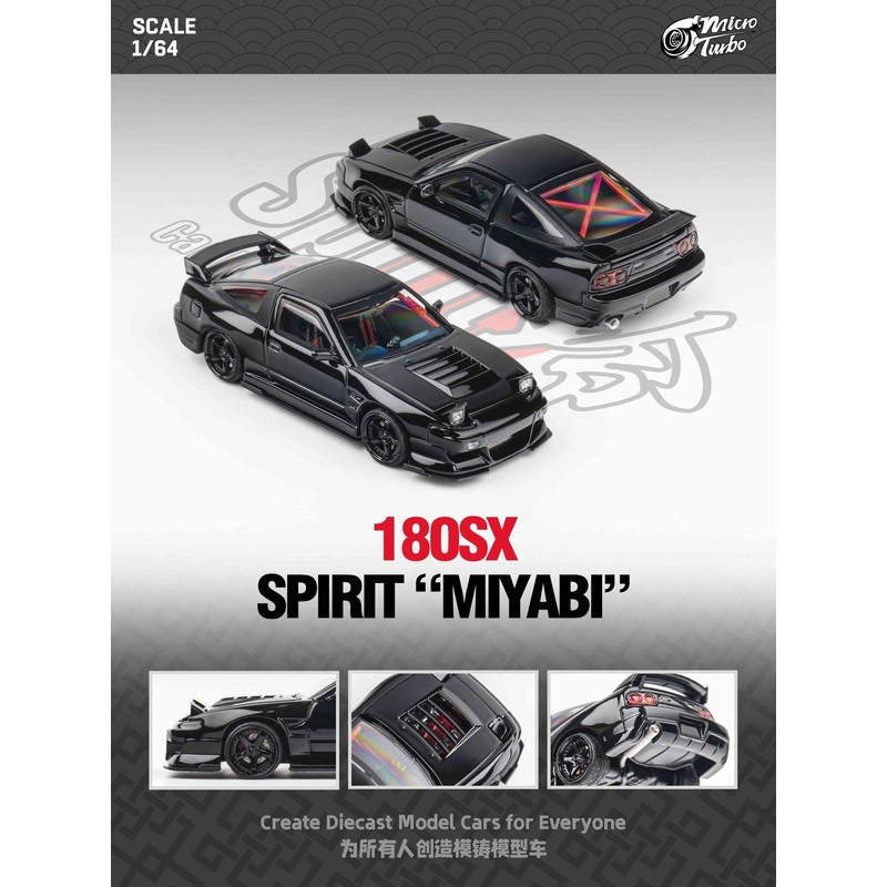 Micro Turbo 1:64 Custom Rocket Bunny Nissan 180SX – Black