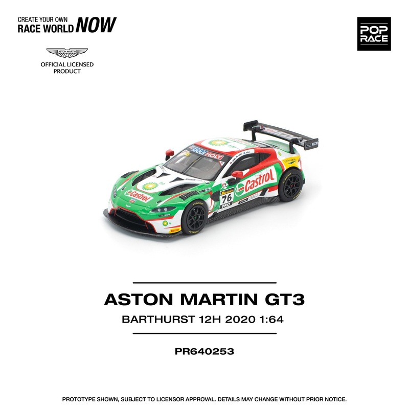 (PRE-ORDER) Pop Race 1:64 Aston Martin Vantage GT3 Castrol Bathurst 12 Hour 2020 PR640253