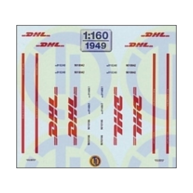 Decals DHL lettering 1: 160 decal sheets