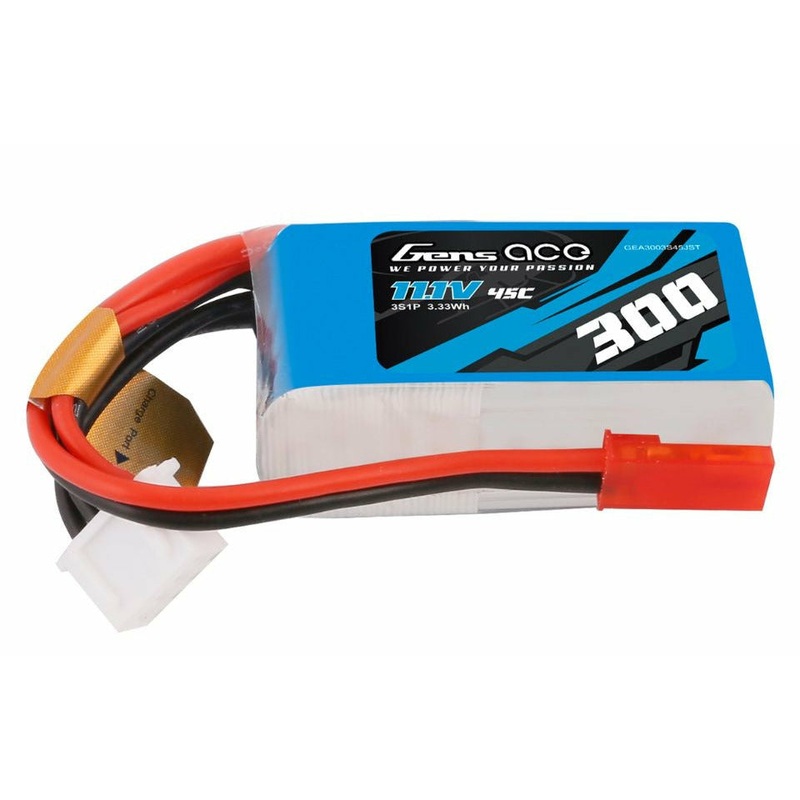 Gens Ace – 1558 – 300mAh 3S1P 11.1V Battery Pack With JST Plug