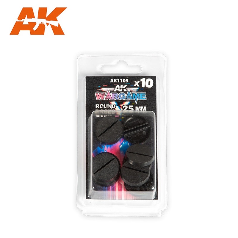 AK Interactive Plastic Wargame Bases Round Base With Lip – 25mm (10 Units) AK-1105