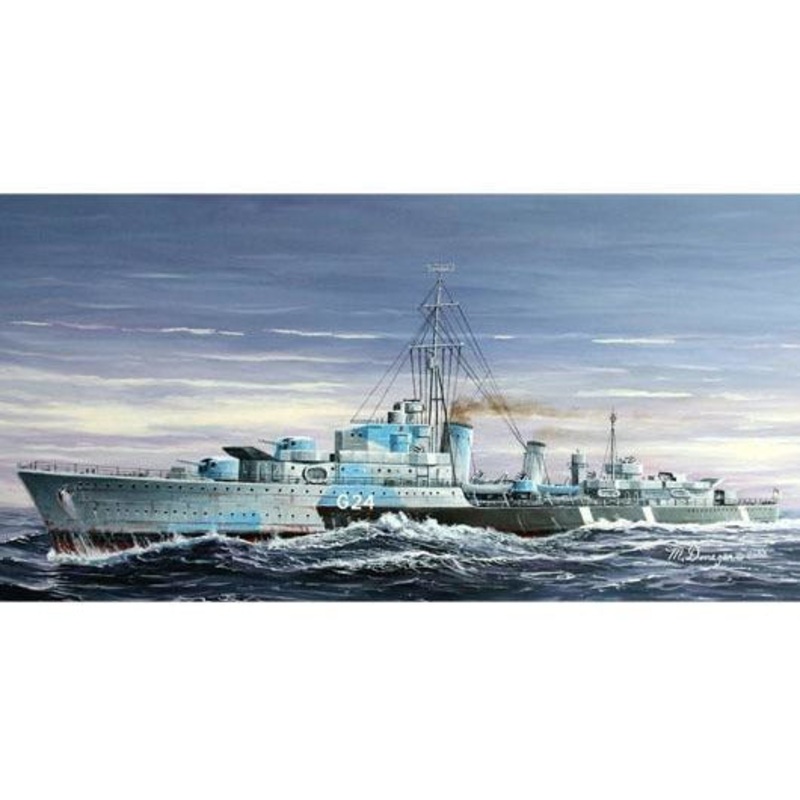 HMCS Huron (G24) 1944 Tribal-class Destroyer 1/700 Model Ship Kit #5759 by Trumpeter