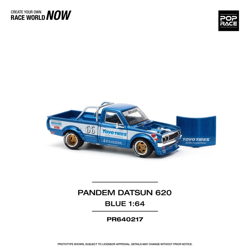(PRE-ORDER) Pop Race 1:64 Pandem Datsun 620 BLUE NEW TOOLING