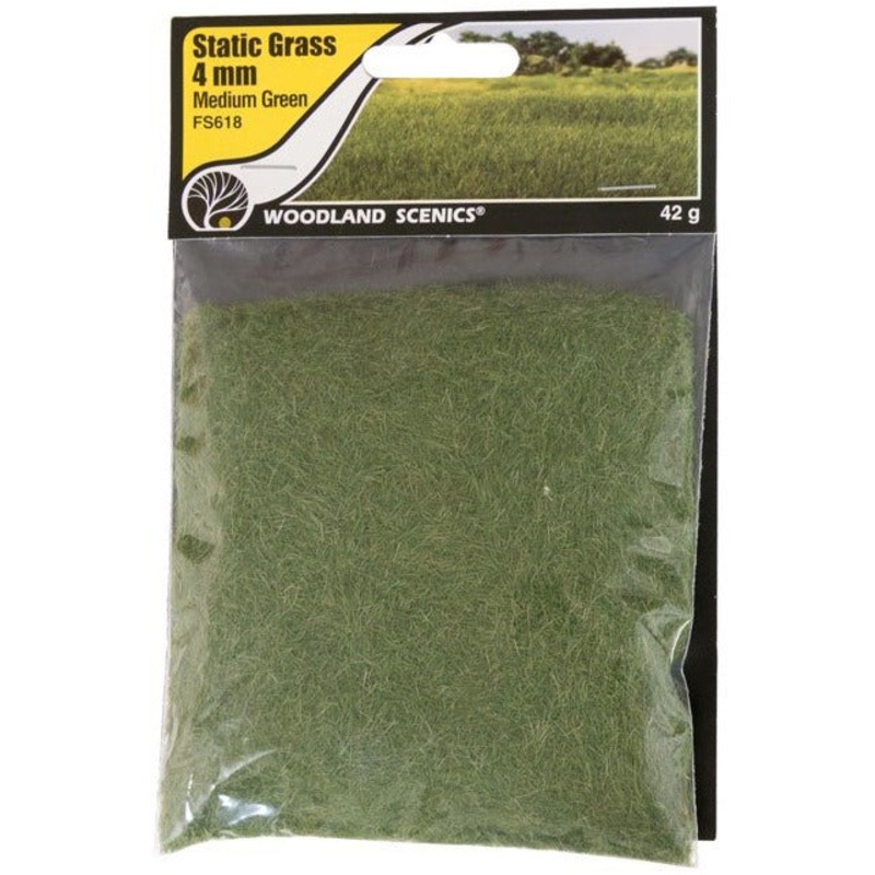 Woodland Scenics Static Grass – 4mm (Medium Green) WOO618