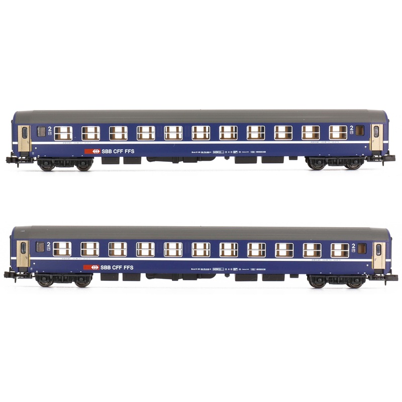 Passenger car set RIC couchette car Bcm SBB Ep.IV-V 2 pieces