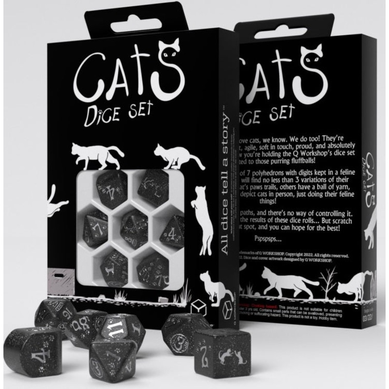 Q Workshop Cats Modern Dice Set Waffle