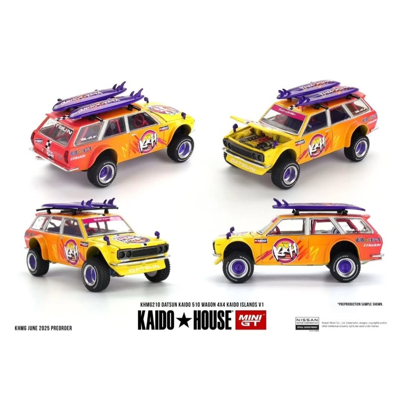 (PRE-ORDER) Mini GT x Kaido House 1:64 Datsun Kaido 510 Wagon 4×4 Kaido Islands KHMG210