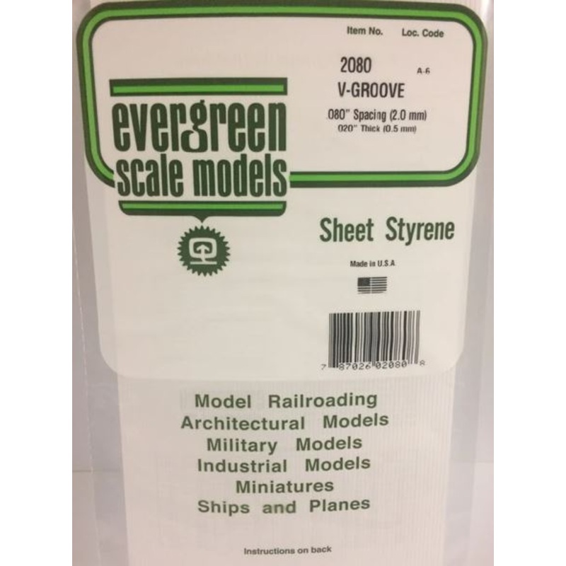Evergreen 2080  .080 Spacing V Groove Siding