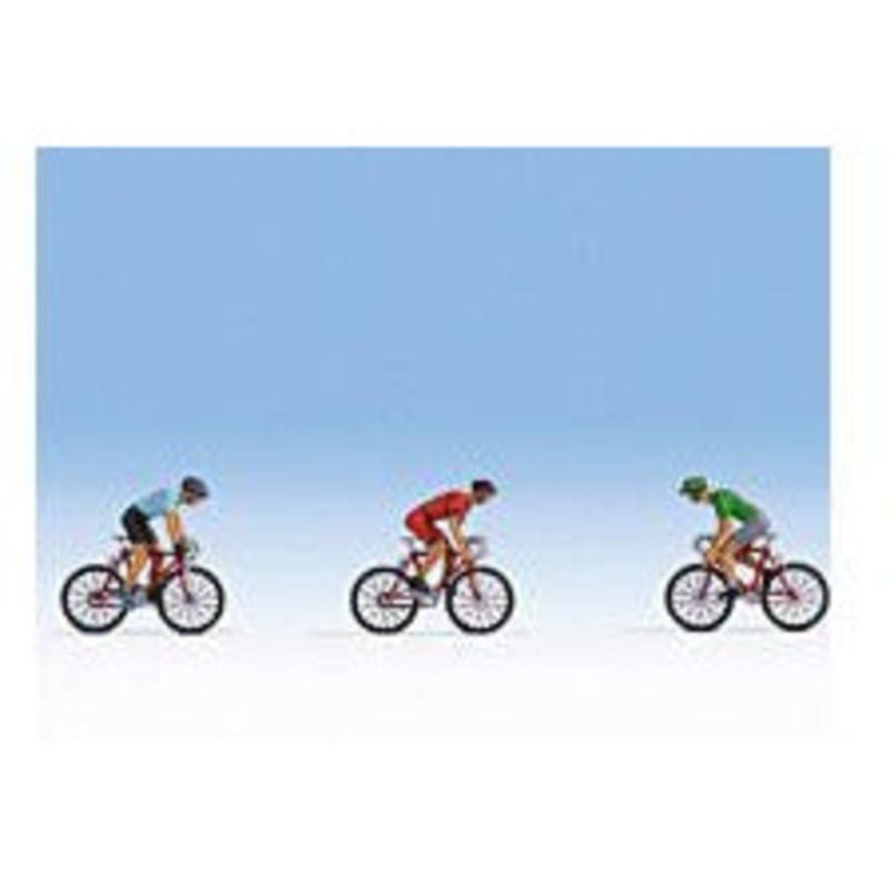 Noch Bicycle Racers – 3 Riders and 3 Bikes (HO Scale)