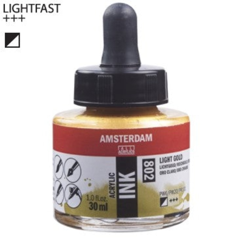 Amsterdam Acrylic Ink # 802 Light Gold