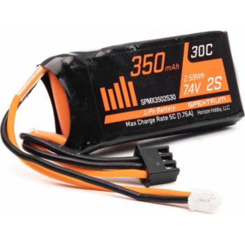 Spektrum 350mAh 2S 7.4V LiPo w/ PH2.0 2pin Power Connector – SPMX3502S30