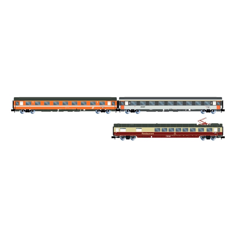 Passenger carriage set EuroCity Mozart passenger carriage, Ep.IV-V 3 pieces