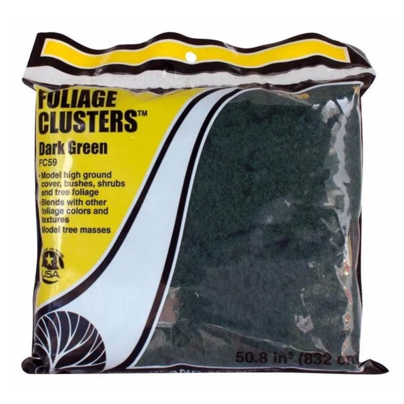 Woodland Scenics FC59 Foliage Clusters – Dark Green