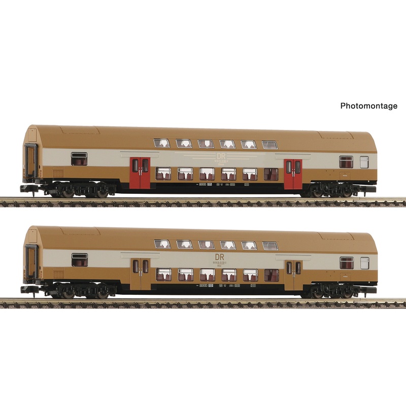 Passenger car set of 2 double-decker cars DR Ep.IV 2-part
