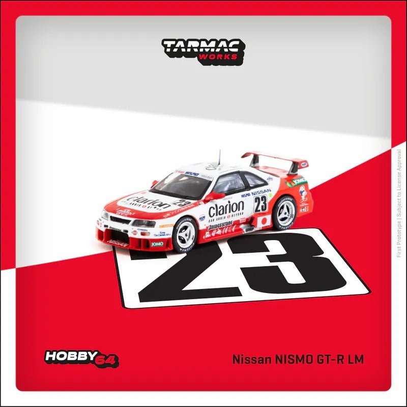 Tarmac Works 1:64 Nissan NISMO GT-R LM 24h of Le Mans 1995 Presentation K. Hoshino / T. Suzuki / M. Kageyama