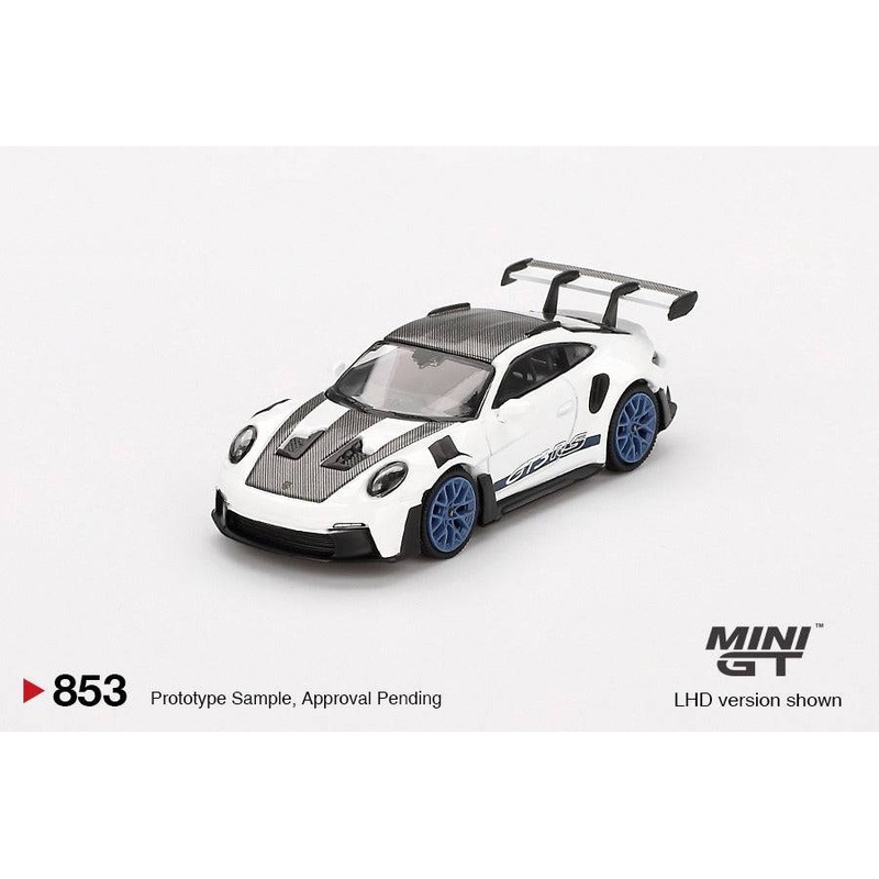(PRE-ORDER) MINI GT 1:64 Porsche 911 (992) GT3 RS Weissach Package White w/Indigo Blue MGT00853-R