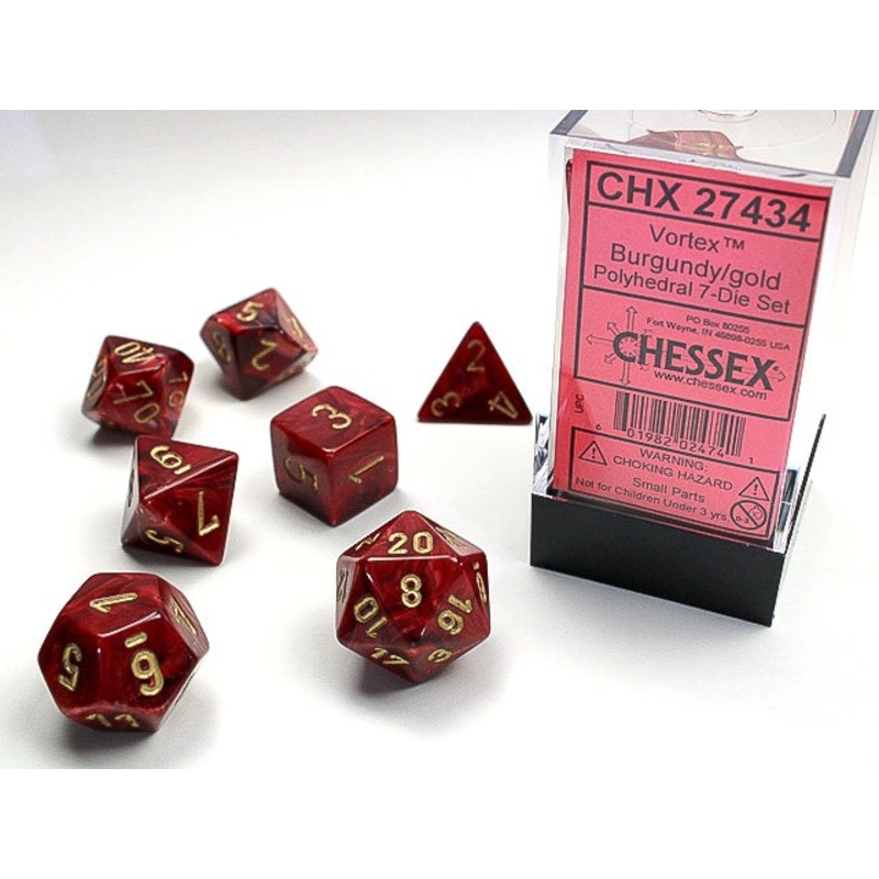 Chessex Scarab 7-Die Set Scarlet/Gold CHX27434