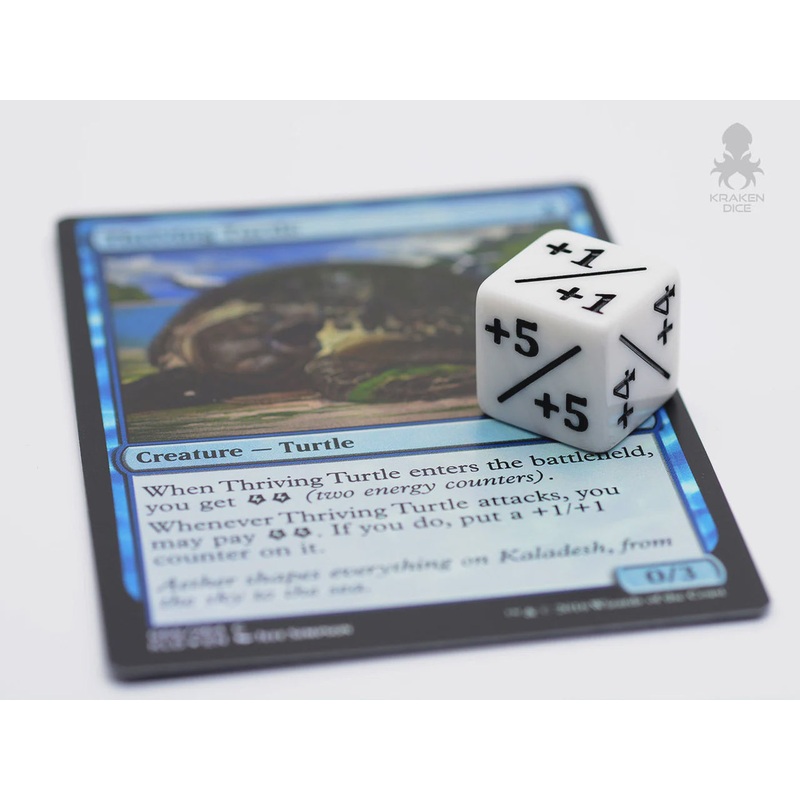 6pc Pack Positive Dice Counters White +1/+1 for Magic: The Gathering