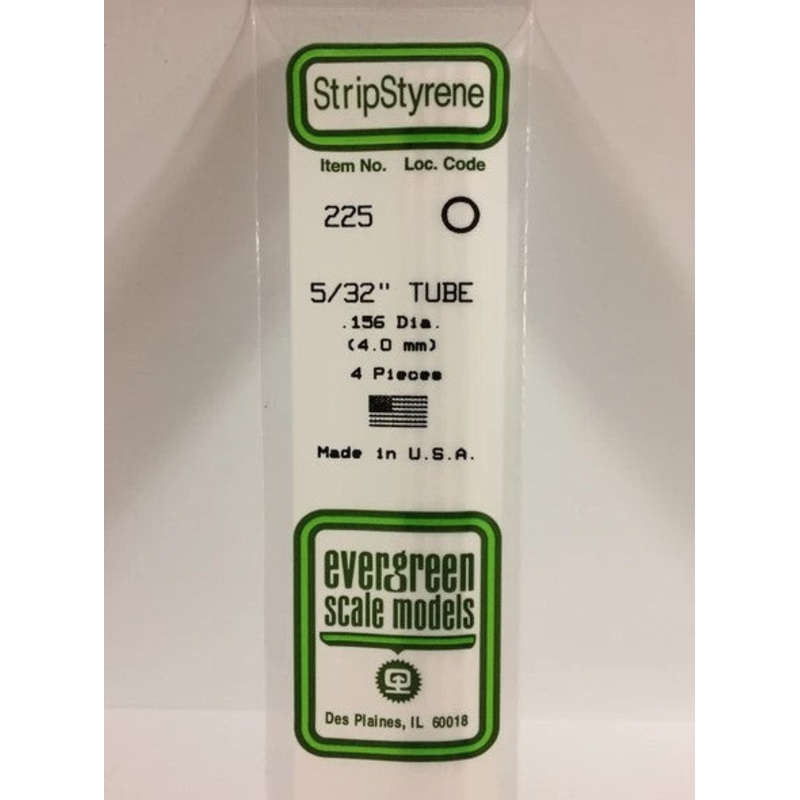 Evergreen 225 .156 / 4.0mm OD Tube (4pcs)