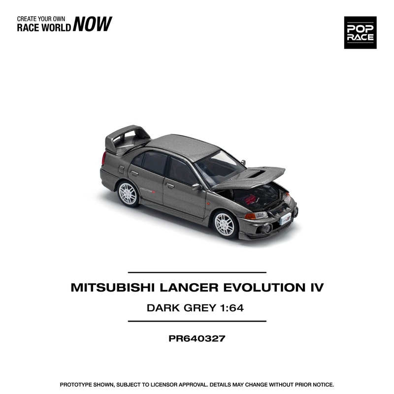 (PRE-ORDER) Pop Race 1:64 Mitsubishi Lancer Evolution IV DARK GREY