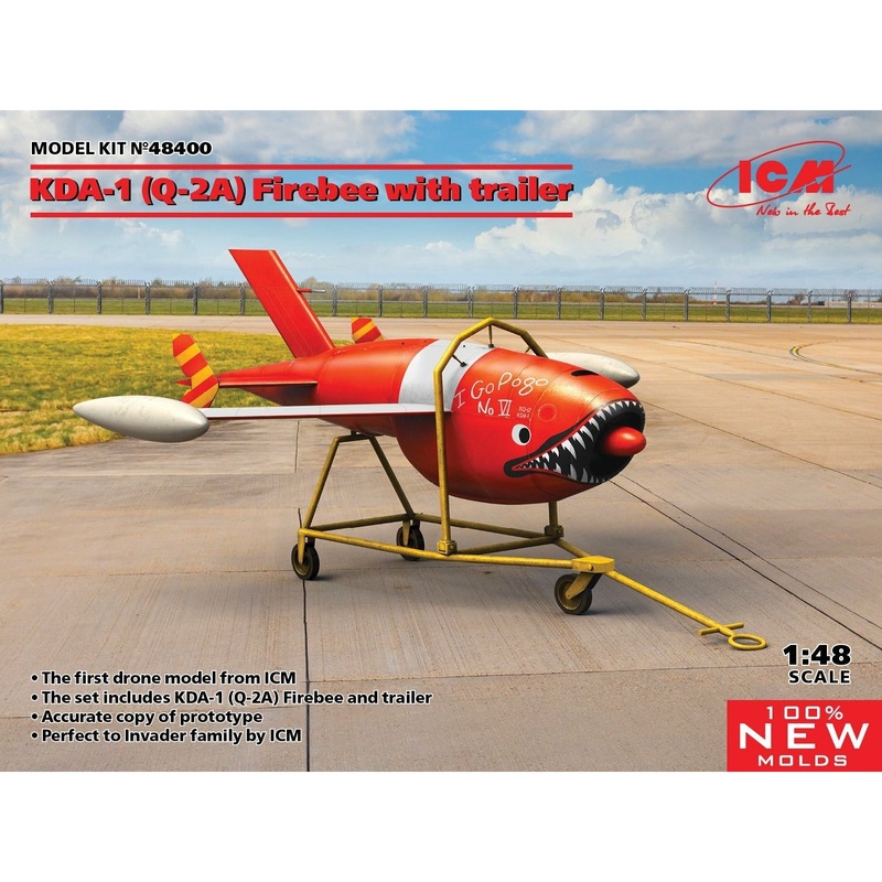 Q-2A (KDA-1) Firebee with trailer (1 airplane and trailer) 1/48 #48400 by ICM