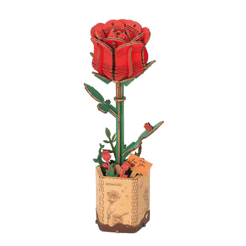DIY Wooden Red Rose
