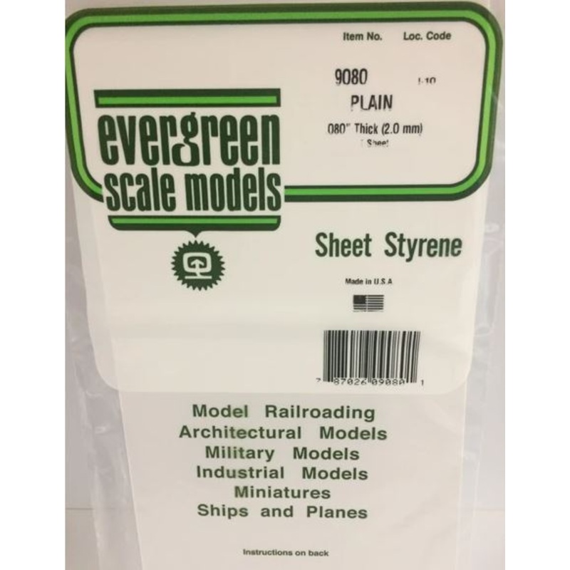 Evergreen 9080 .080 Thick (2.0mm) 1 sheet