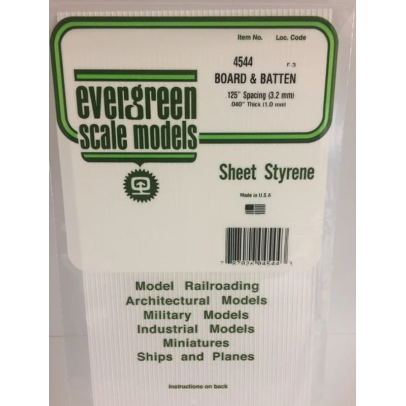 Evergreen 4544 .125 Spacing  Board and Battern Siding
