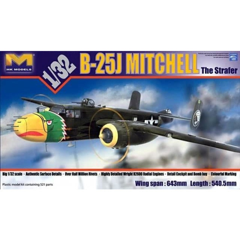 B-25J Mitchell The Strafer plastic model kit 1/32 by HK Models