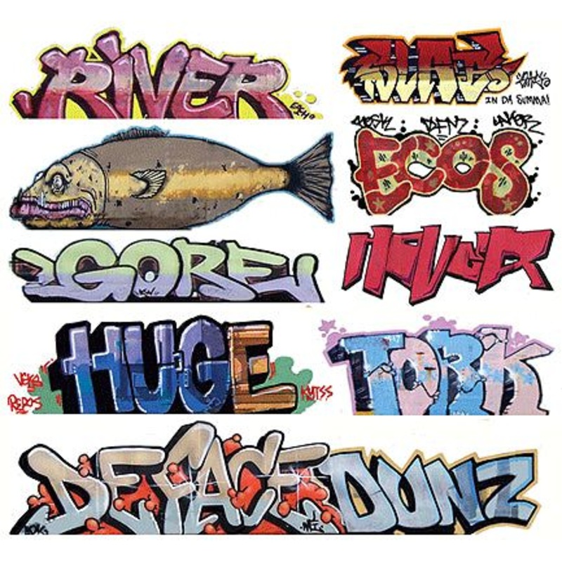 Blair Line Mega Set Modern Tagger Graffiti Decals Mega Set #07