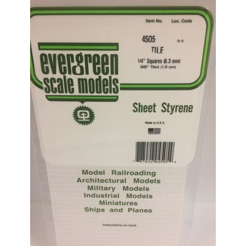 Evergreen 4505 1/4 x 1/4 Square Tile