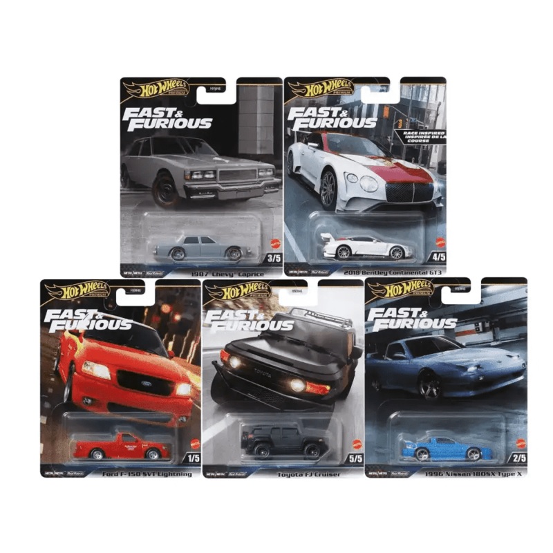 Hot Wheels Premium 1:64 Fast & Furious 2024 Mix H Complete Set 1-5