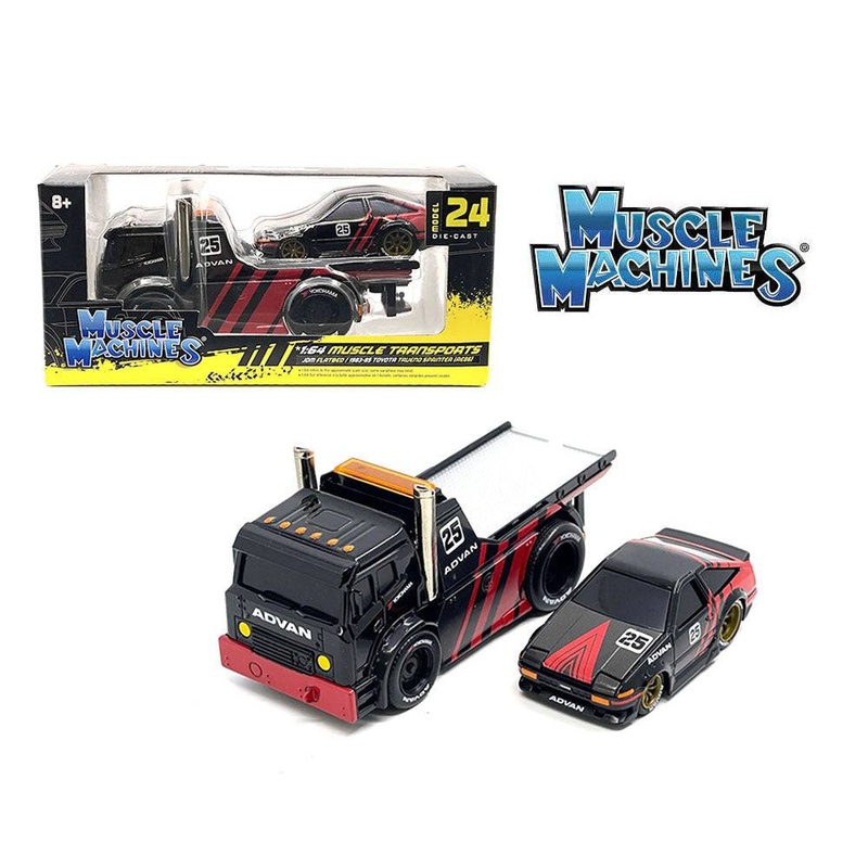 Maisto Muscle Machines 1:64 JDM Flatbed & 1983 Toyota Trueno Sprinter ADVAN